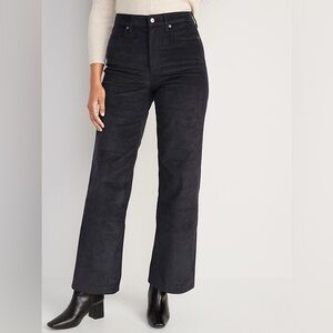 Old Navy Extra High-Waisted Sky-Hi Wide-Leg Corduroy Pants in Moire Navy 10